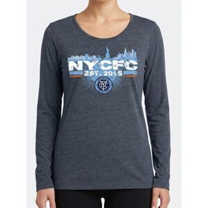 NYCFC New York City FC 5th & Ocean Gray Long Sleeve Tee Size L Large